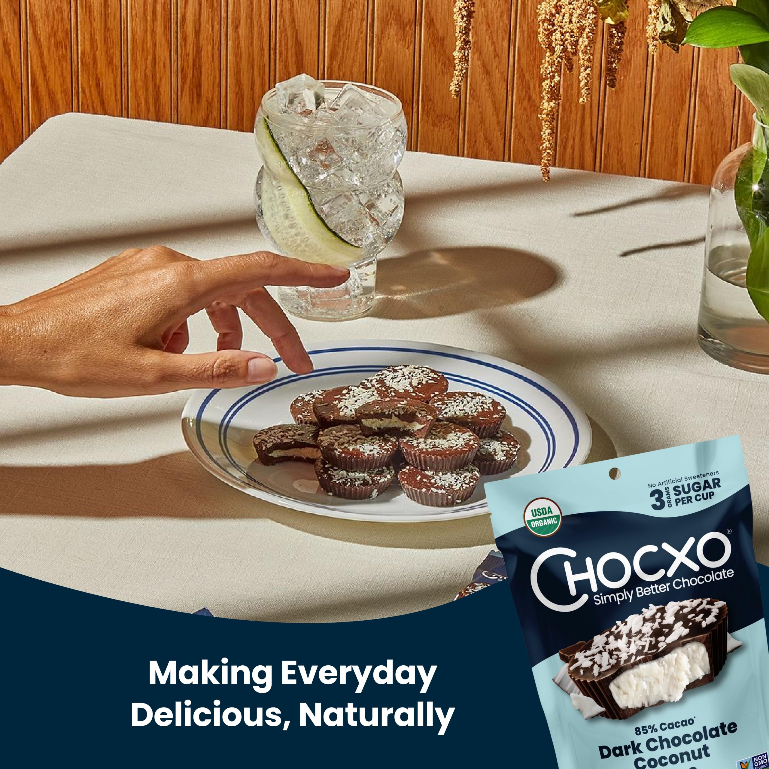 ChocXO individually wrapped cups for portable, mess-free enjoyment.