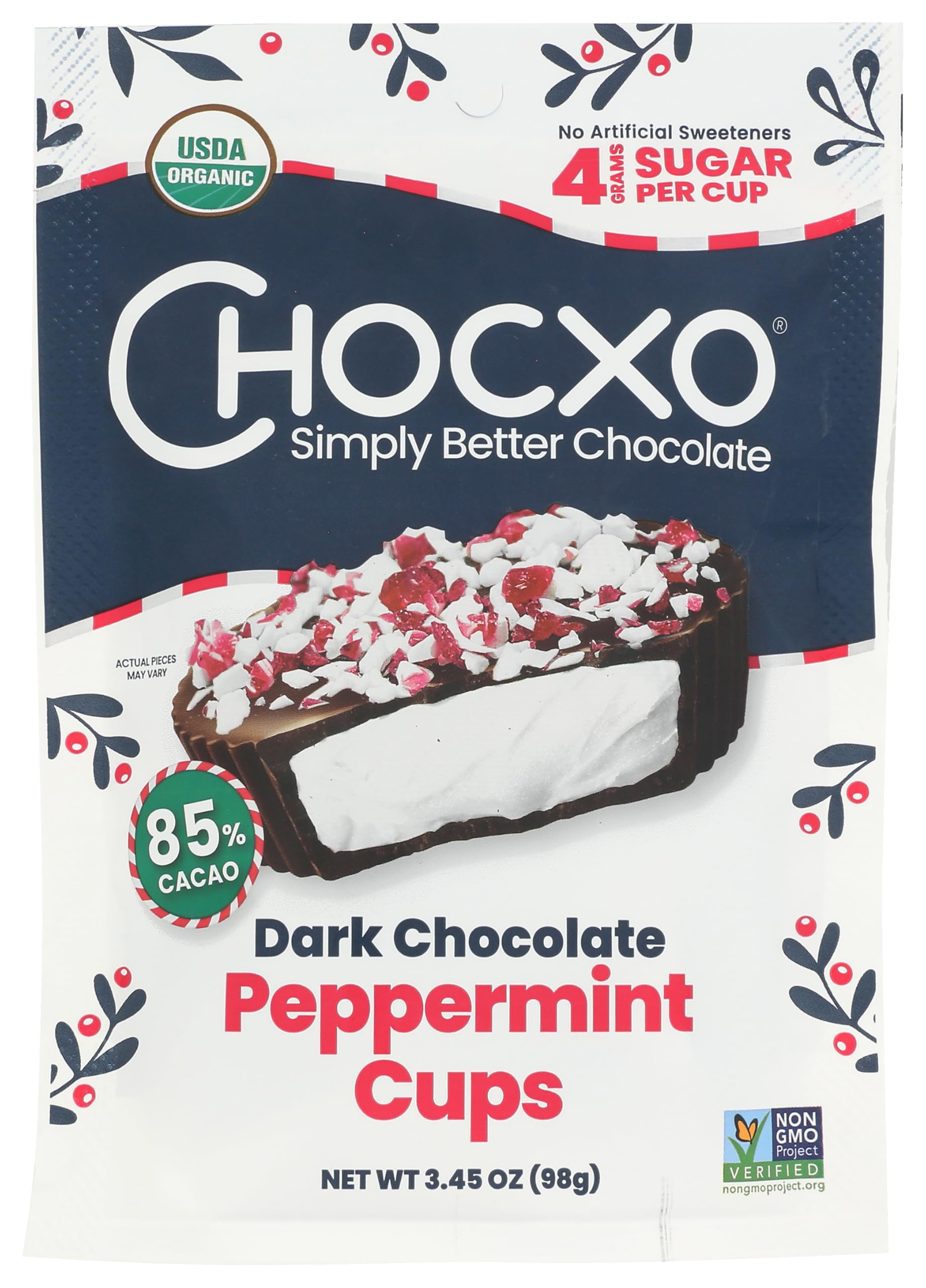 ChocXO Organic Peppermint Snap in package, ideal for gifting.