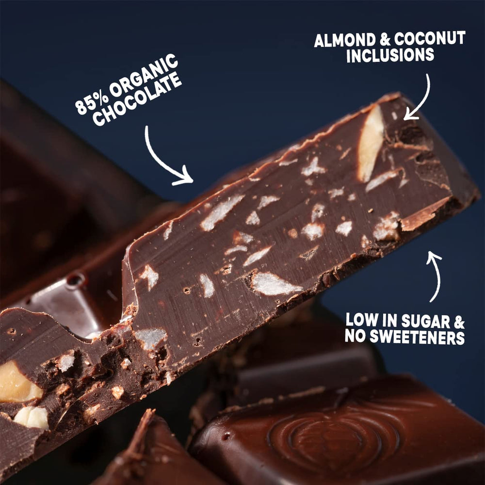 Low sugar per piece with no artificial sweeteners in ChocXO snaps.