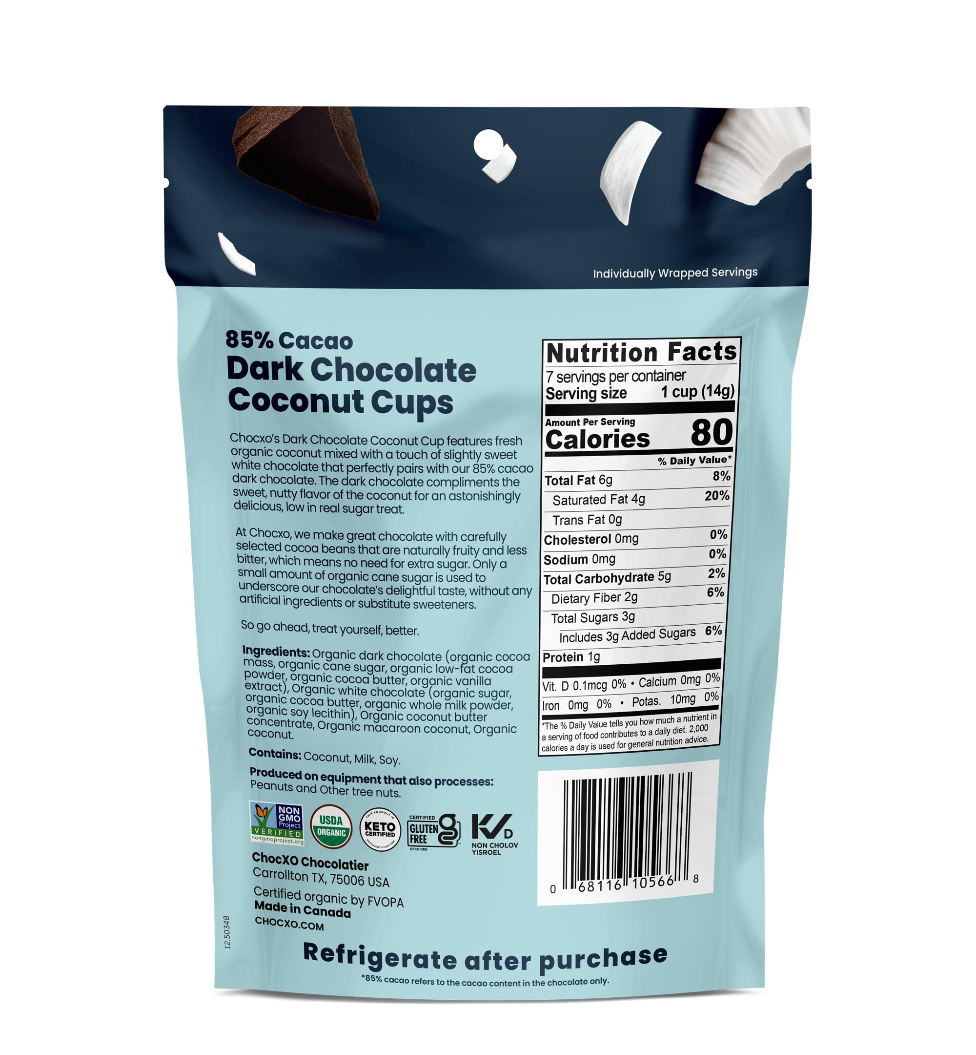 ChocXO rich cacao aroma suggested by deep chocolate gloss.
