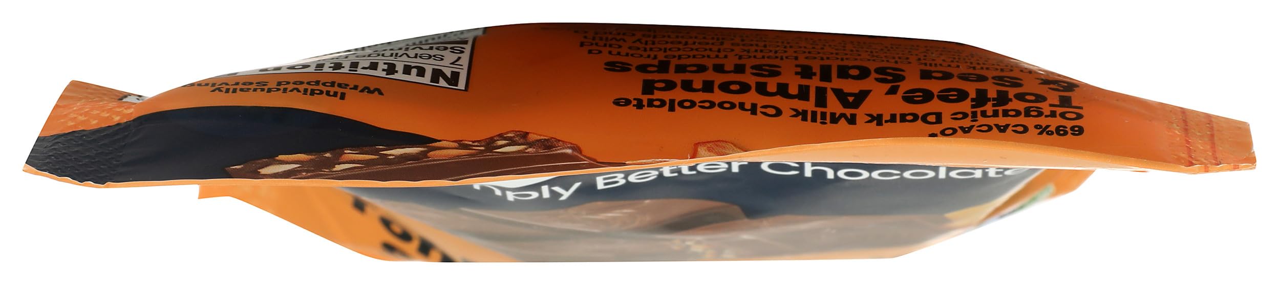 ChocXO Snaps ingredients shot emphasizes organic cacao and real almonds.