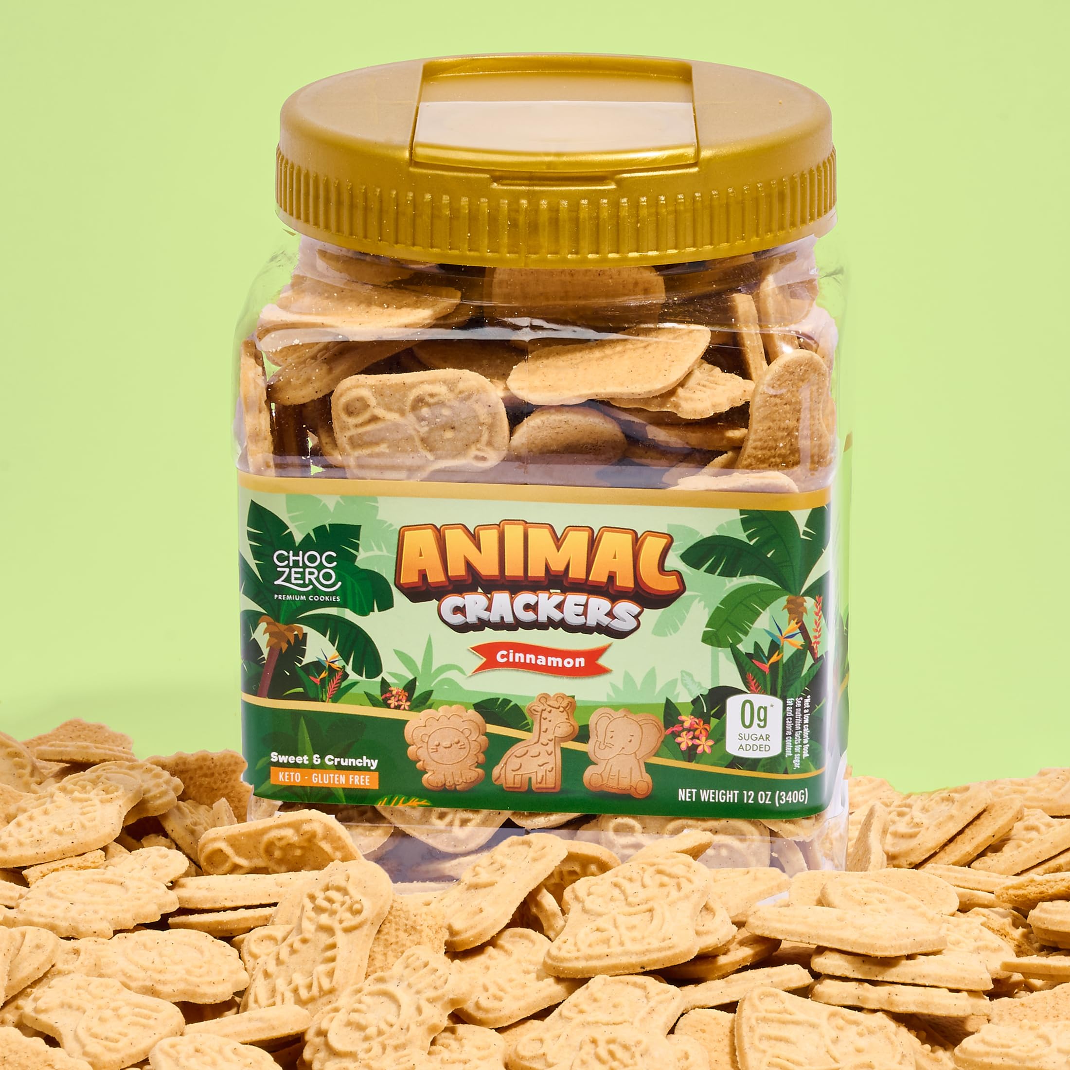 ChocZero Animal Crackers Cinnamon fiber-rich snack ideal for mindful eating.