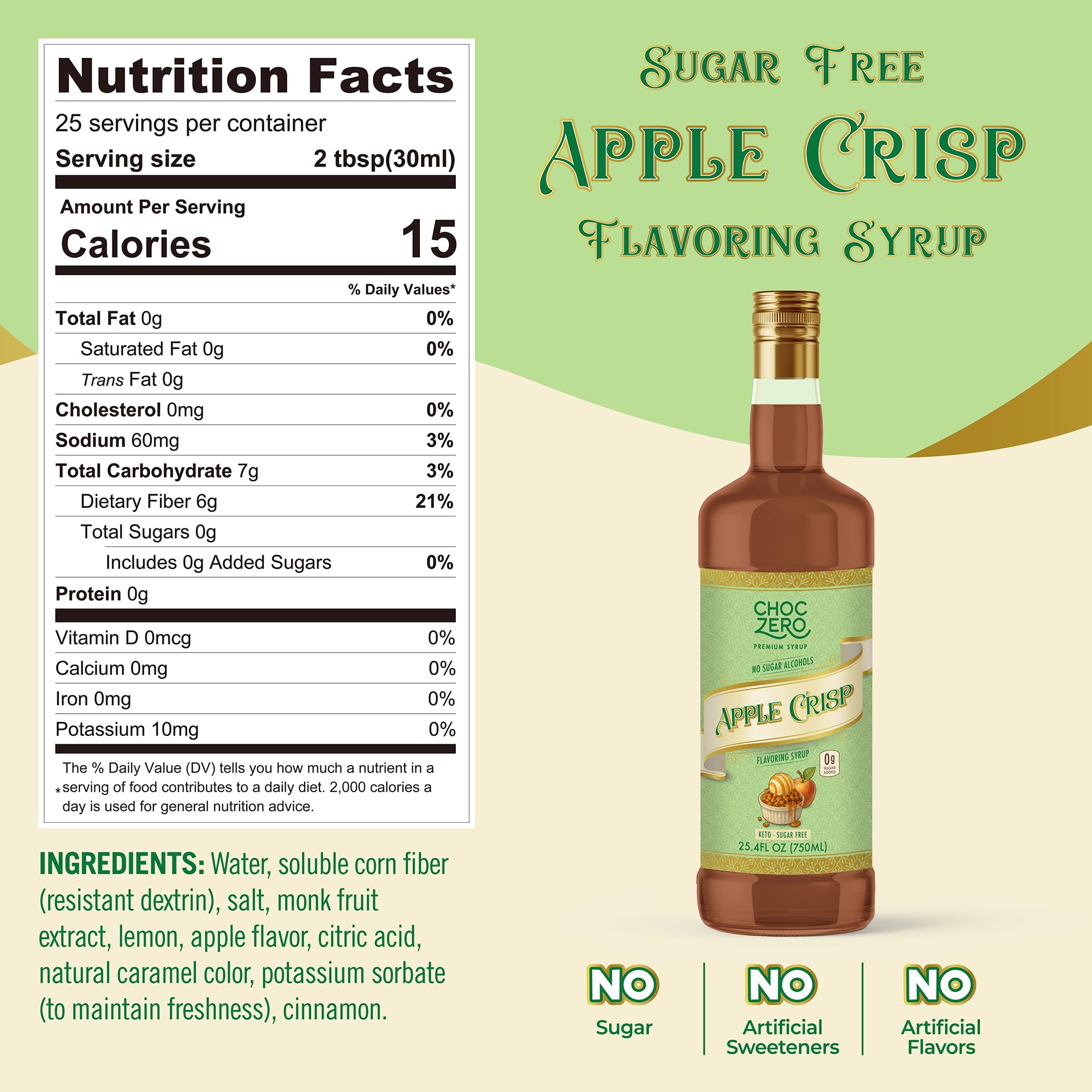 Pouring ChocZero Apple Crisp syrup to sweeten coffee with zero added sugar.