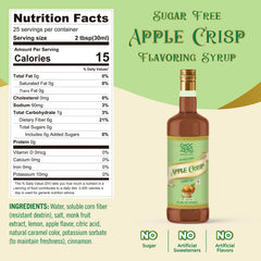 Pouring ChocZero Apple Crisp syrup to sweeten coffee with zero added sugar.