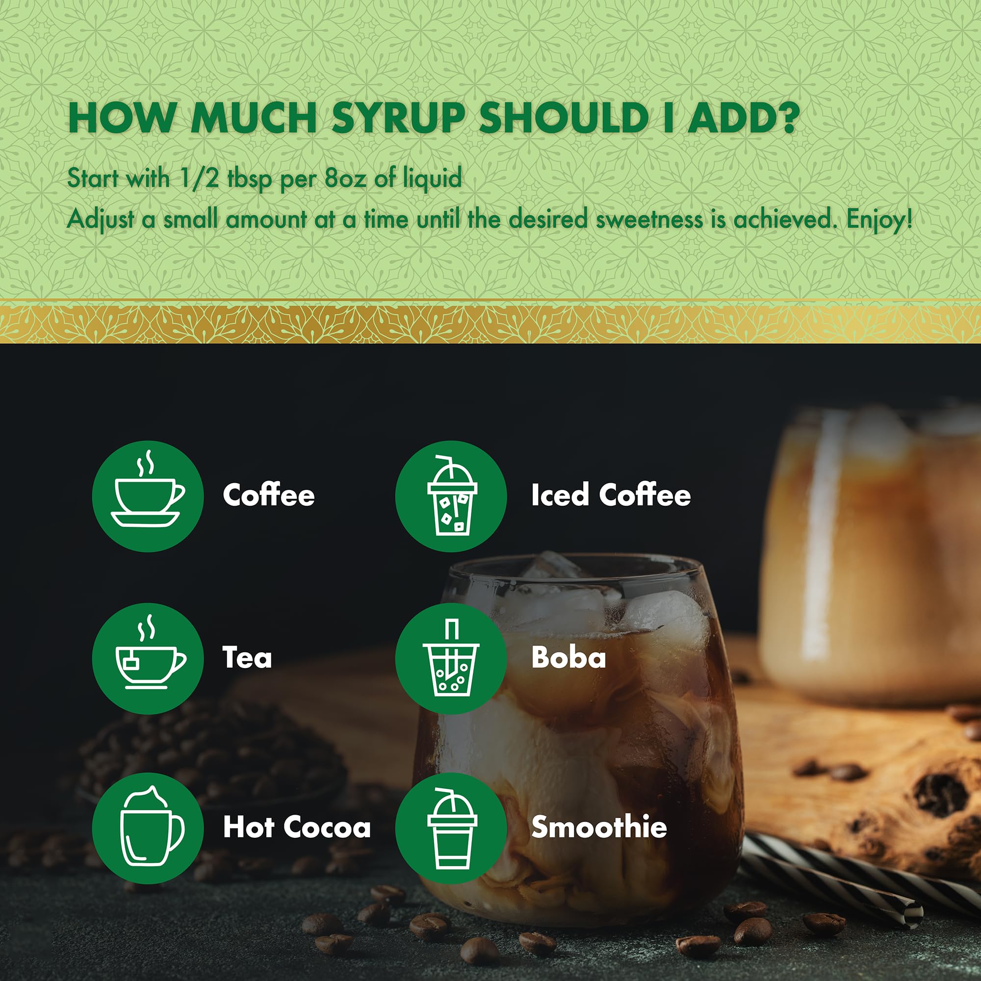 Tea with ChocZero Apple Crisp syrup, highlighting warm cinnamon notes.