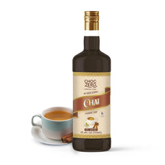 ChocZero Chai Flavoring Syrup bottle front, sugar-free spice for chai lovers.