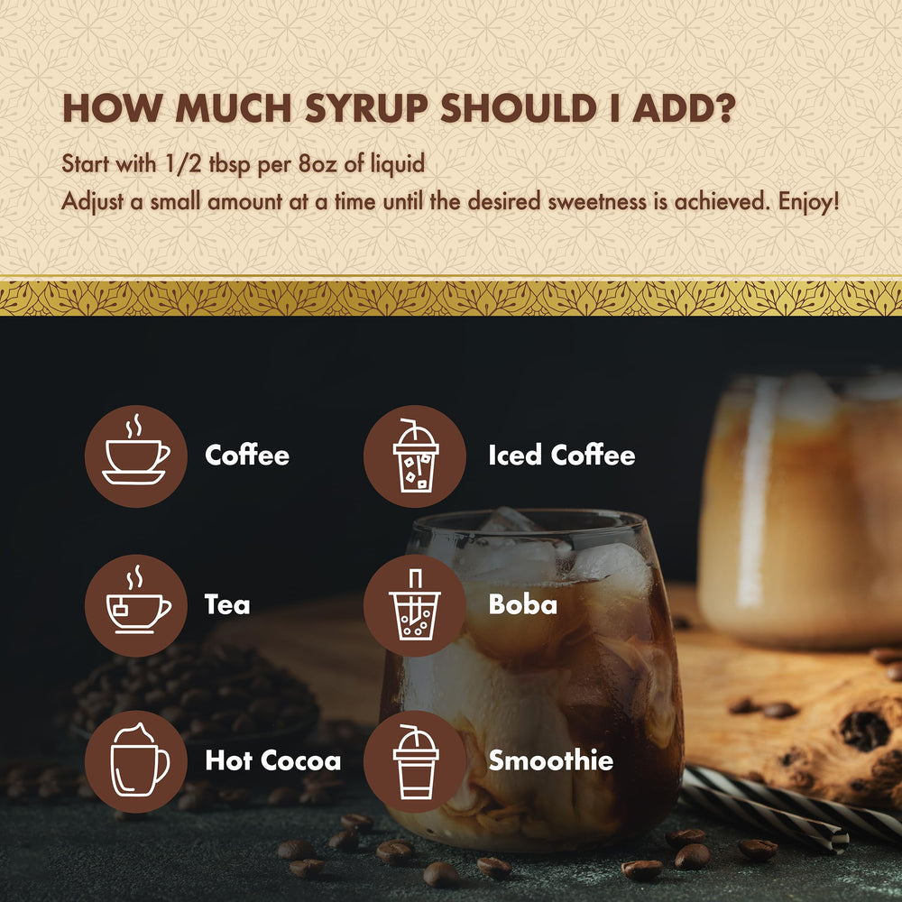 ChocZero Chai Flavoring Syrup beside a tea setup, versatile flavor enhancer.