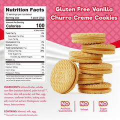 ChocZero Churro Dunkies cross-section reveals creamy frosting between crispy wafers.