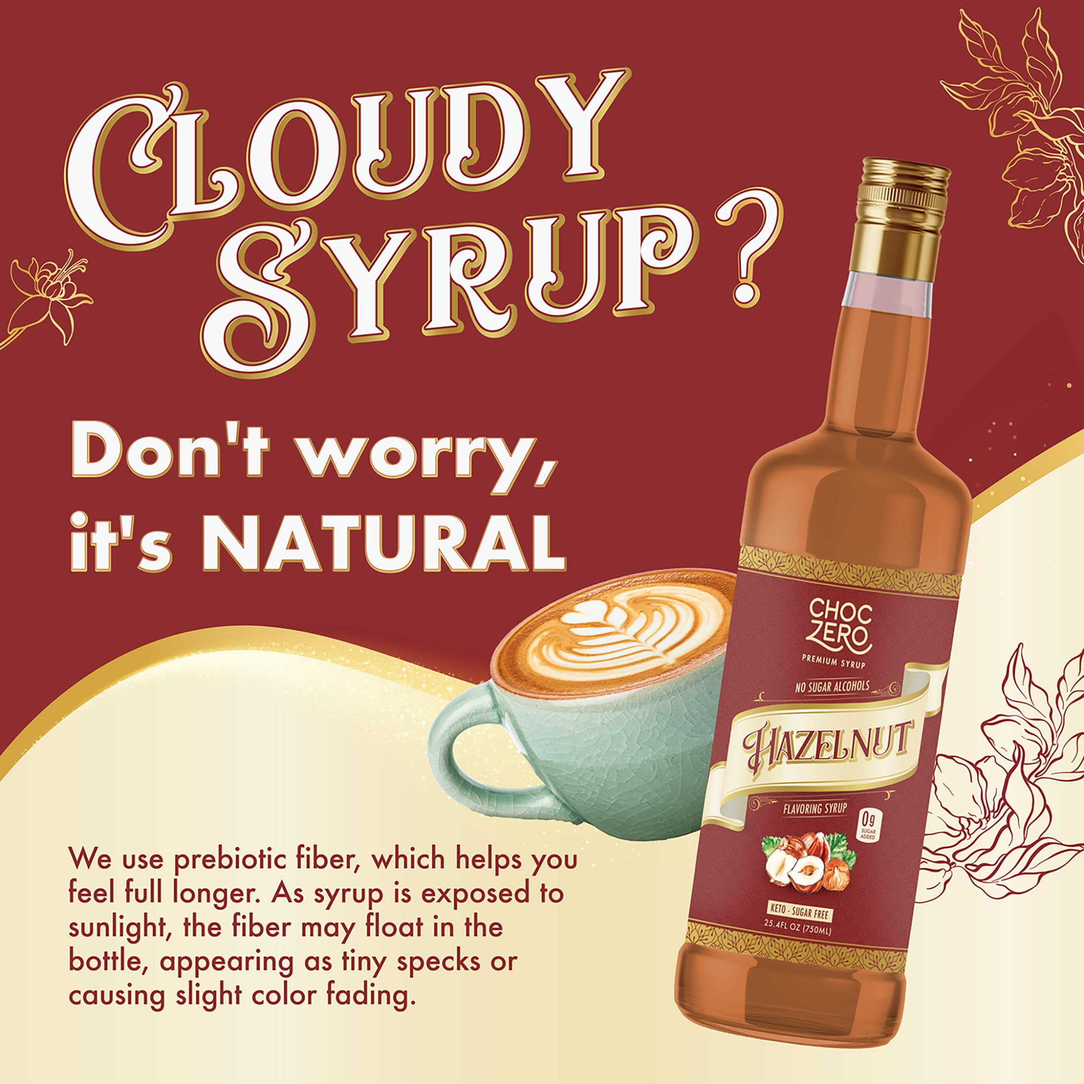 ChocZero hazelnut syrup cocktail glass demonstrates versatile flavoring for cocktails and mocktails