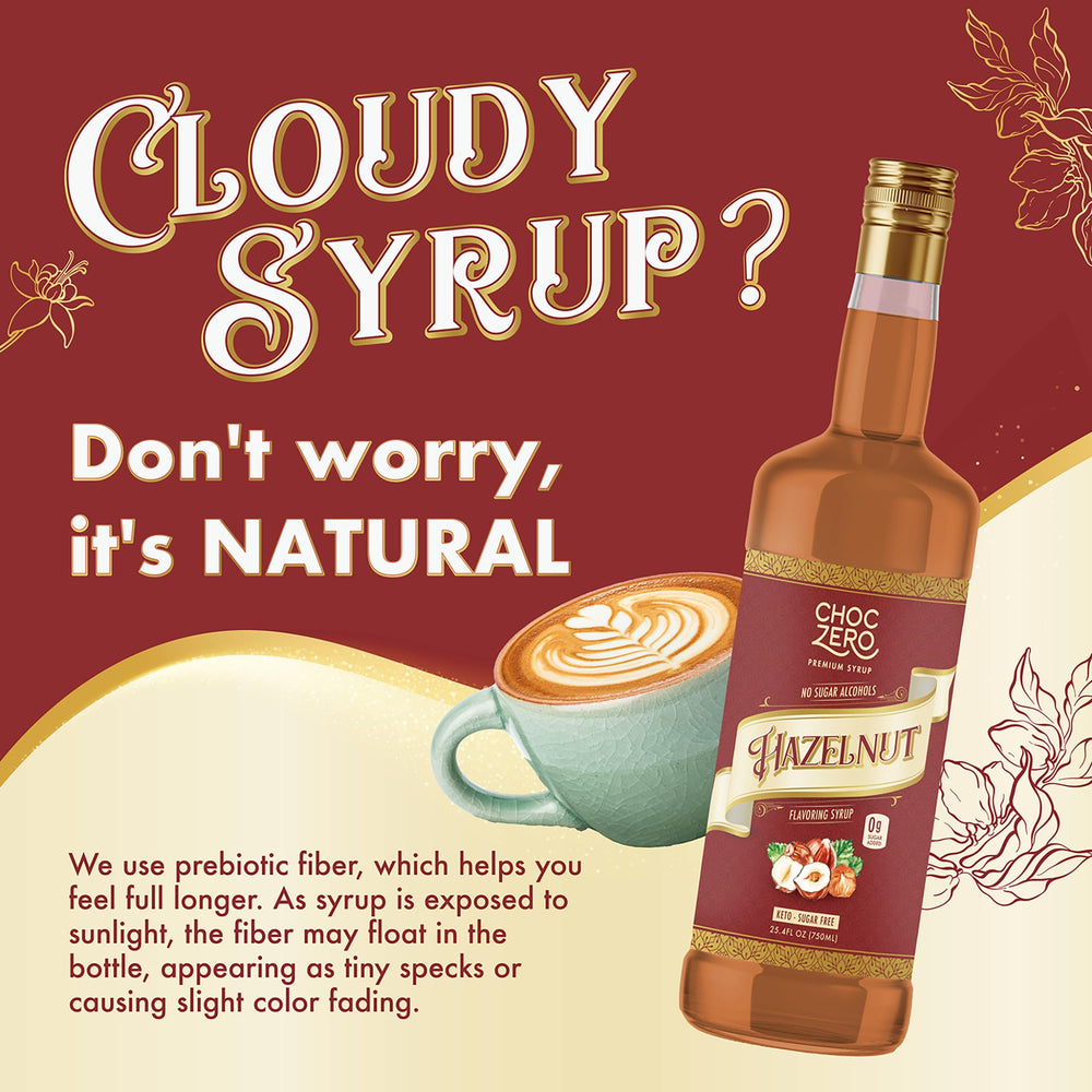 ChocZero hazelnut syrup cocktail glass demonstrates versatile flavoring for cocktails and mocktails