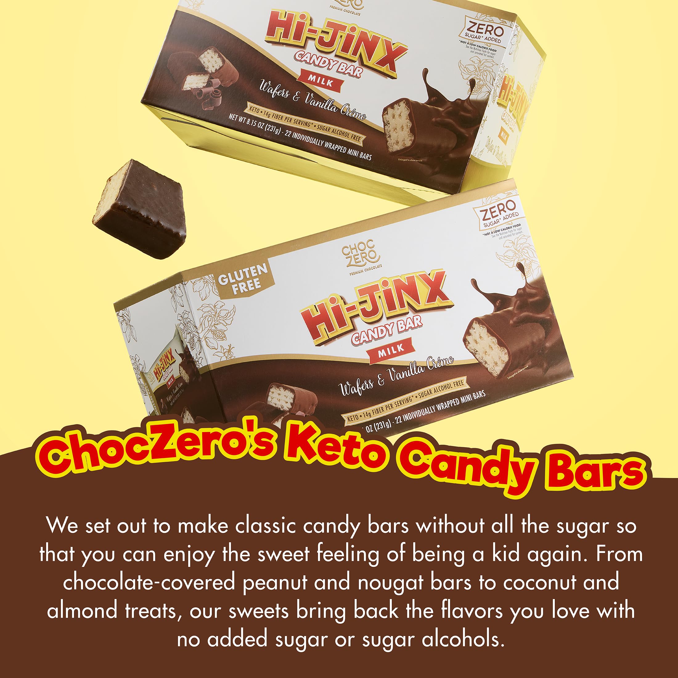 ChocZero Hi-Jinx individually wrapped minis for lunch boxes and on-the-go snacking