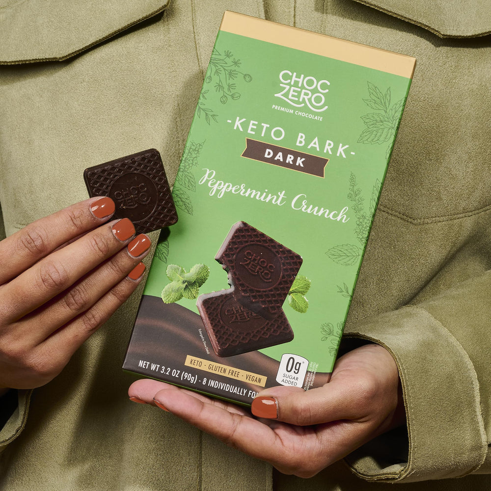 ChocZero ingredient list label showing vegan and gluten-free claim