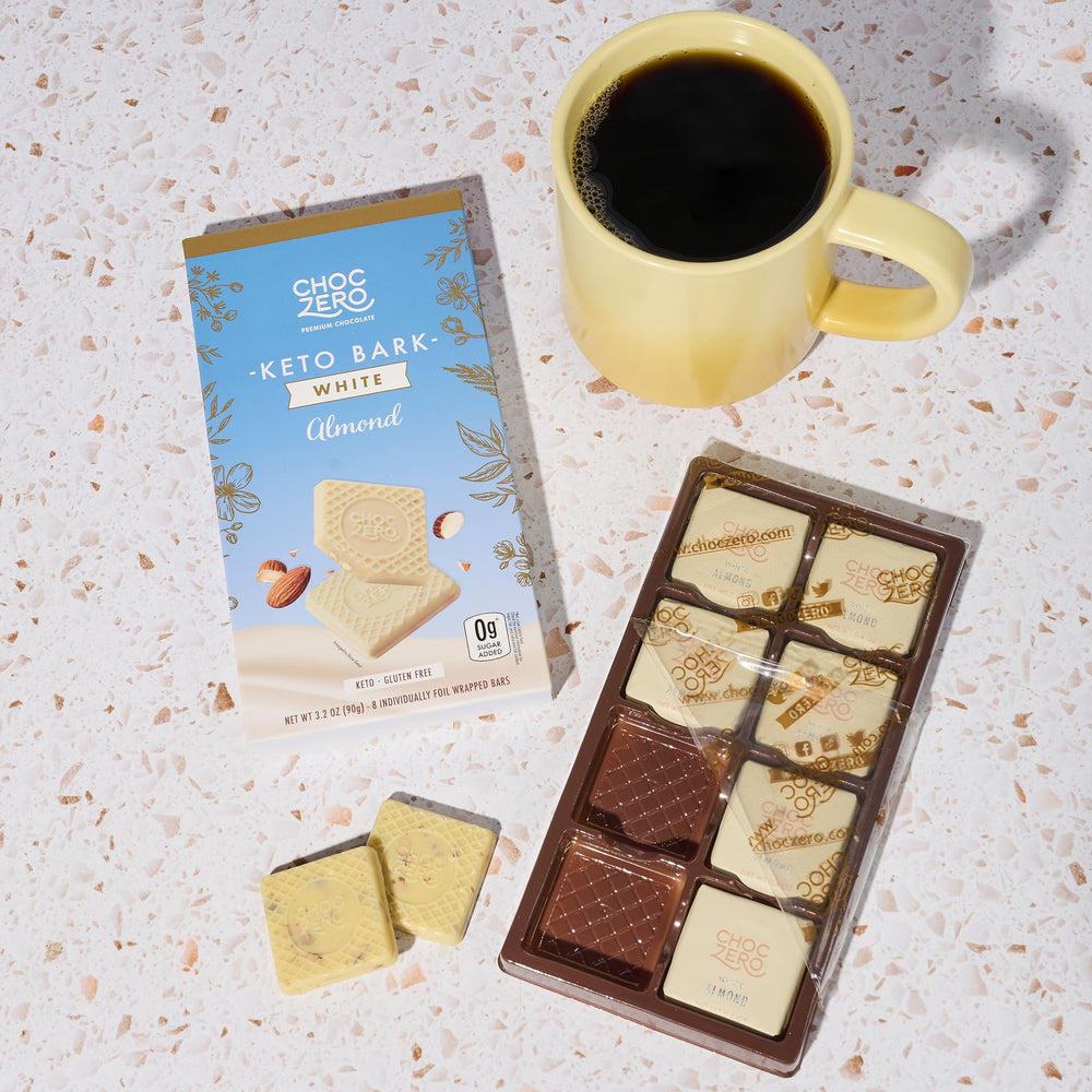 ChocZero Keto Bark box set with four packs for convenient keto snacking.