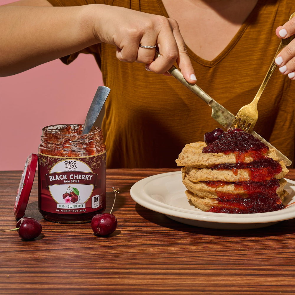 ChocZero Keto Black Cherry Jam crafted in small-batch monk fruit sweetness.