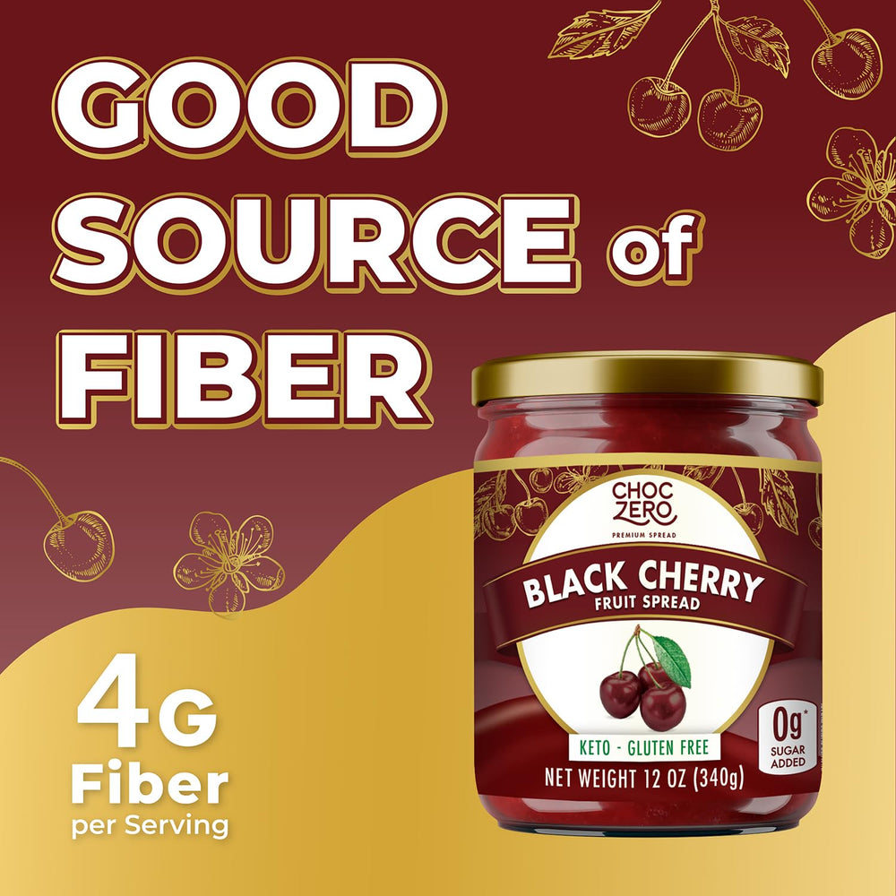 ChocZero Keto Black Cherry Jam as gluten-free topping.