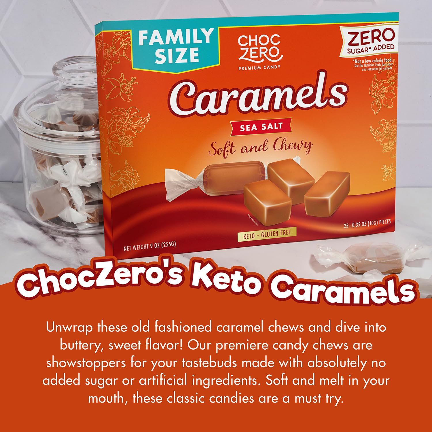 ChocZero keto caramels ideal for baking into desserts.