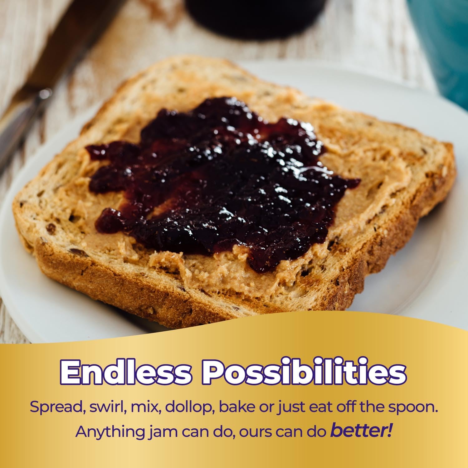 ChocZero keto grape jam ingredients label shows monk fruit sweetness.