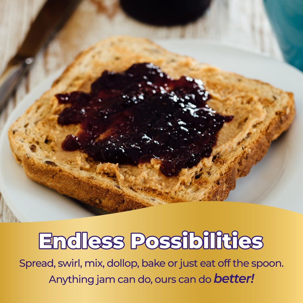 ChocZero keto grape jam ingredients label shows monk fruit sweetness.