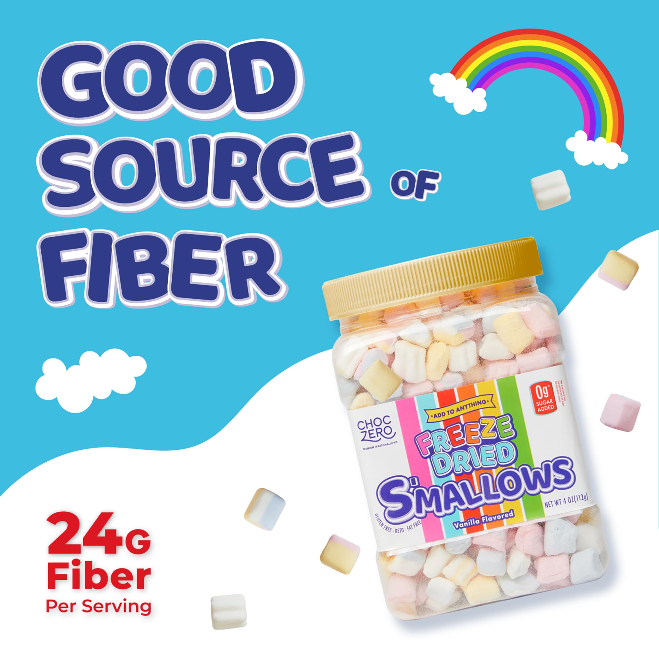 Kids sprinkling ChocZero shapes; naturally colored, fun shapes for breakfast.