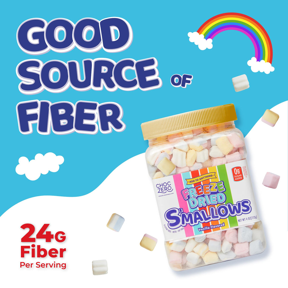 Kids sprinkling ChocZero shapes; naturally colored, fun shapes for breakfast.