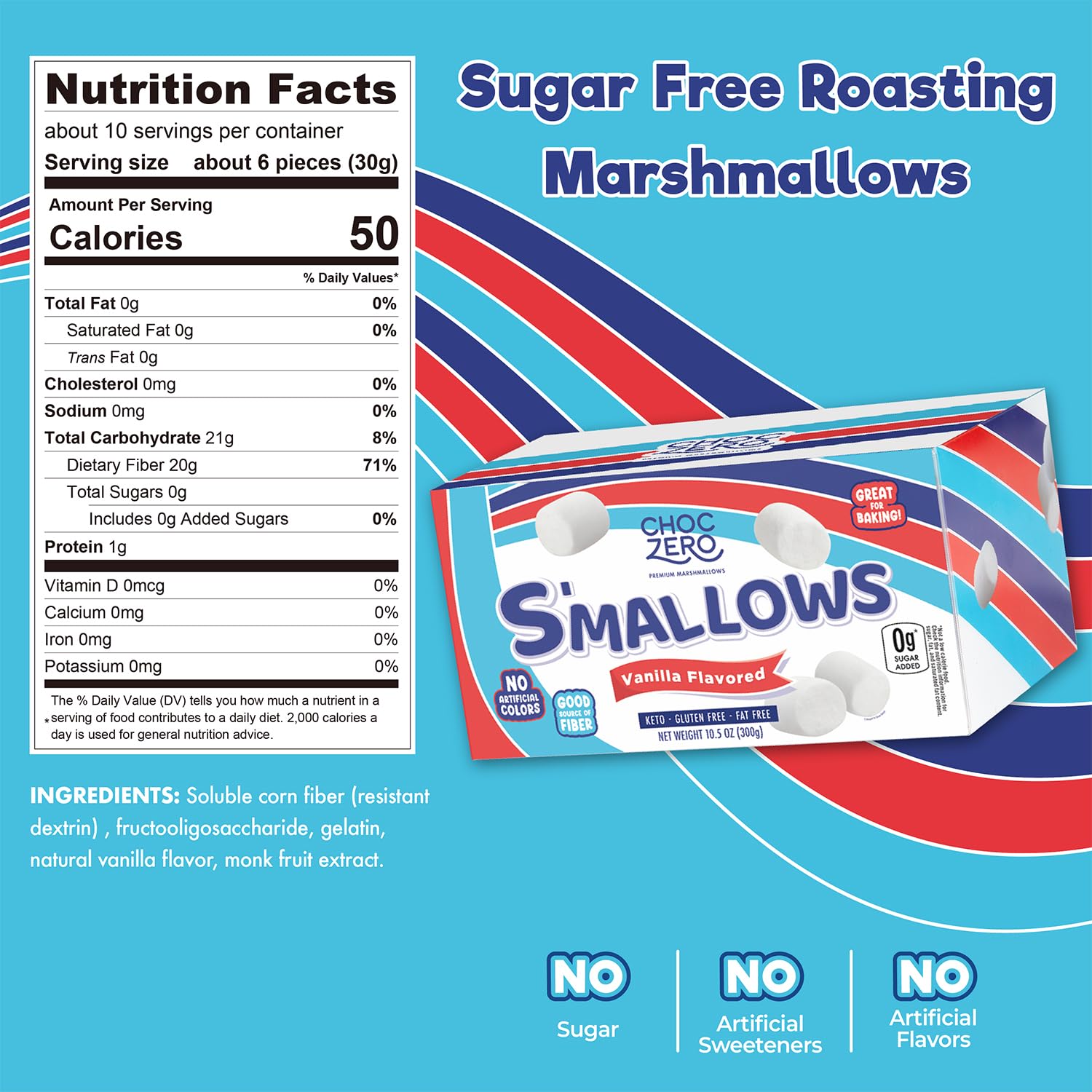 ChocZero marshmallows open-bag ideal for baking and snacking.