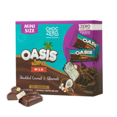 ChocZero Mini Oasis Bar wrapped for grab-and-go with no added sugar.