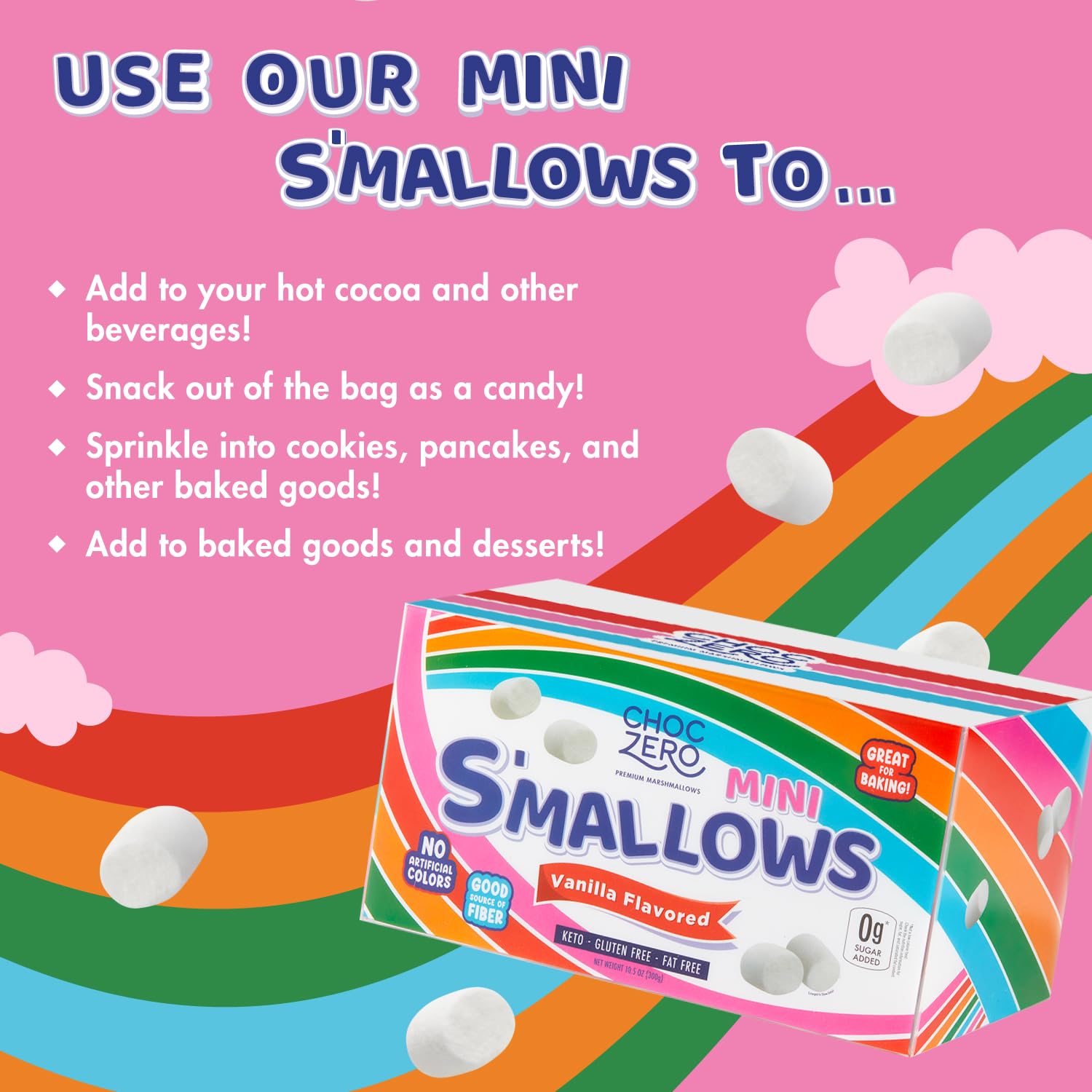 ChocZero Mini Marshmallows dessert-plate, perfect for low-carb dessert ideas.