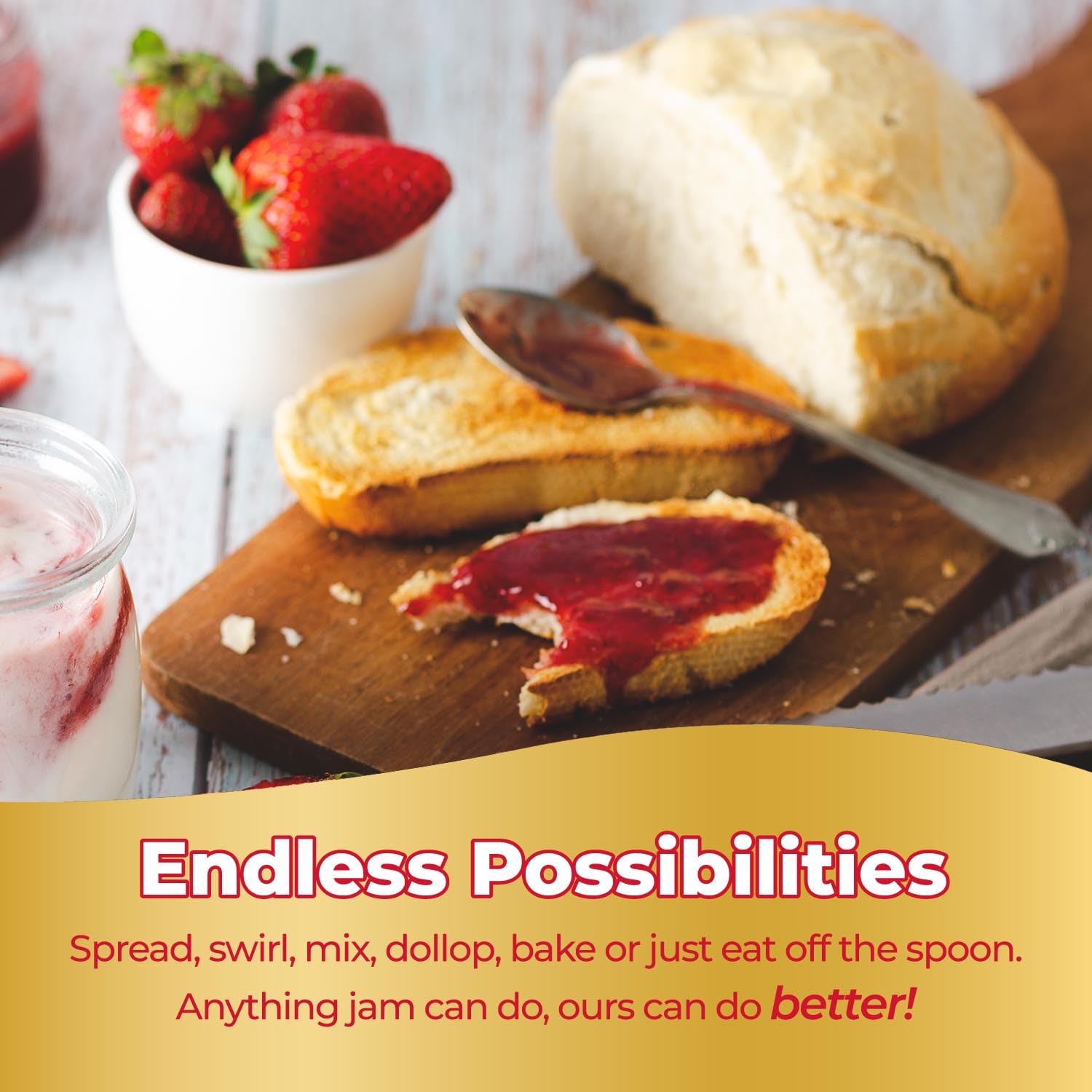 ChocZero Strawberry Spread spoon-dip, quick snack option