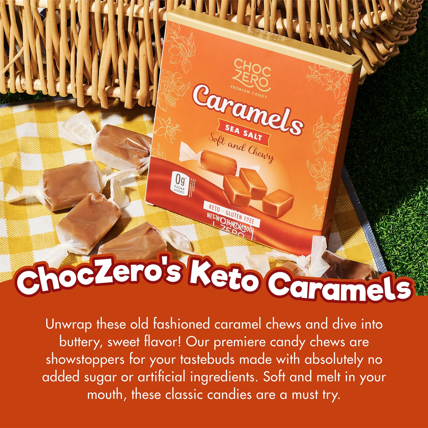 ChocZero Sugar Free Caramels melted into salted caramel sauce for keto desserts