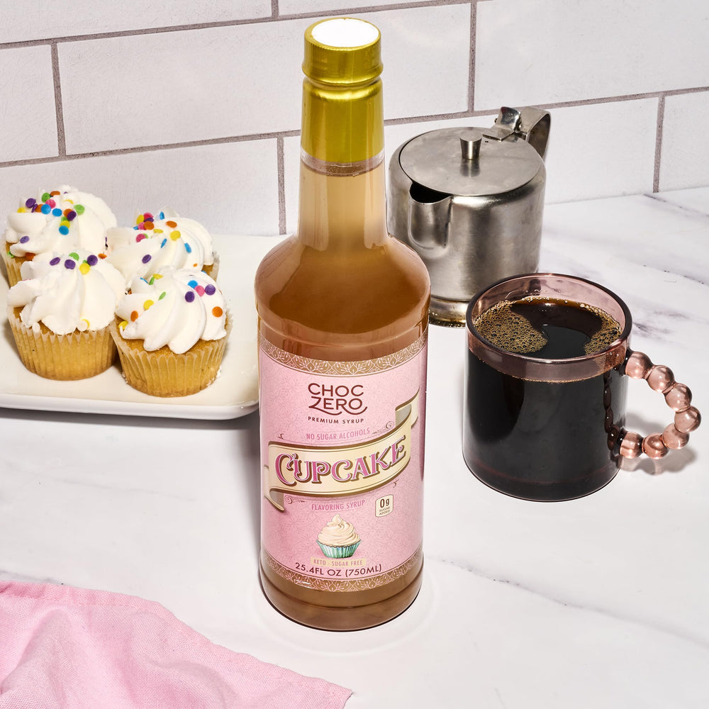 ChocZero cupcake syrup flavors baking recipes with concentrated cupcake taste.