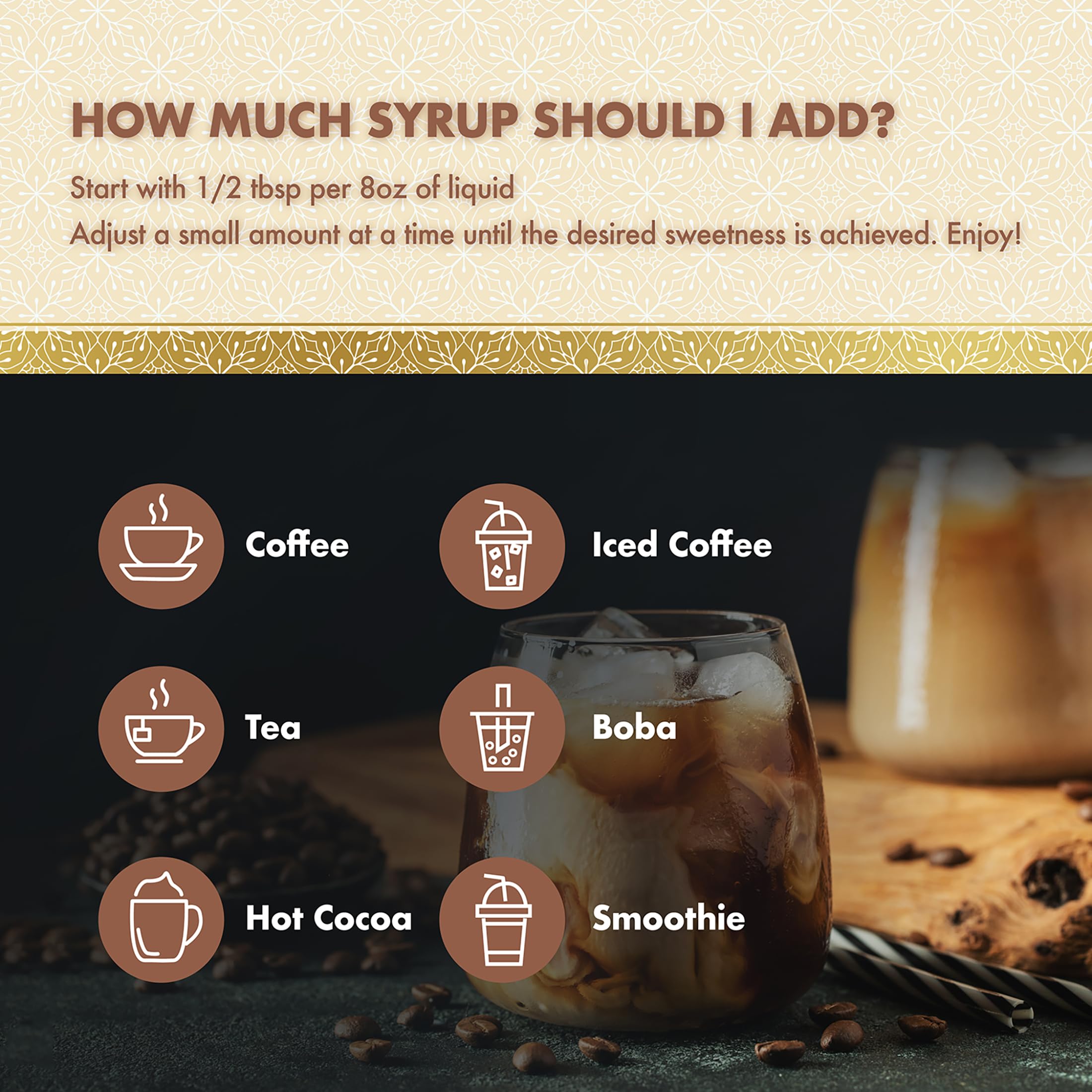 ChocZero sugar-free coffee syrup trio pack on kitchen counter.