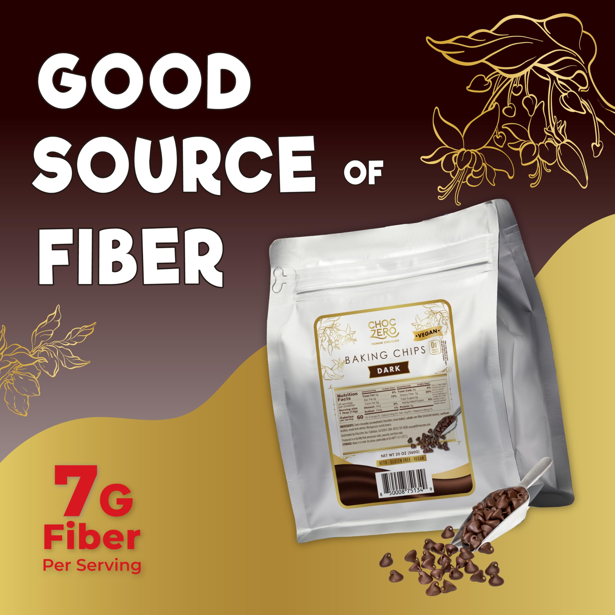 ChocZero sugar-free chips dairy-free and gluten-free for allergy-friendly treats.