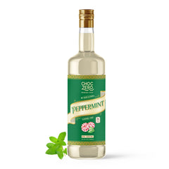 ChocZero Sugar Free Peppermint Syrup bottle for keto coffee flavor enhancement.