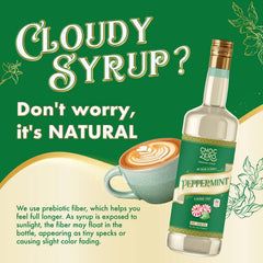 ChocZero Peppermint Syrup add-in for coffee to boost flavor without sugar.