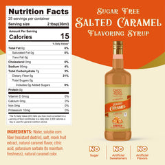 ChocZero Sugar Free Coffee Syrup salted caramel pour enriches coffee flavor.
