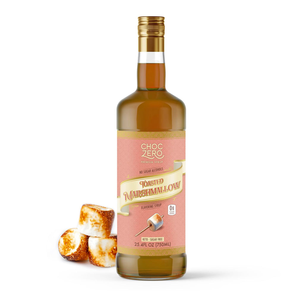 ChocZero toasted marshmallow syrup bottle for cafe-style sweetness without sugar alcohol