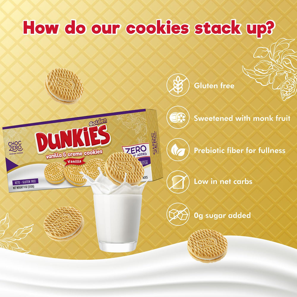 ChocZero ingredients with monk fruit sweetener, no added sugar.