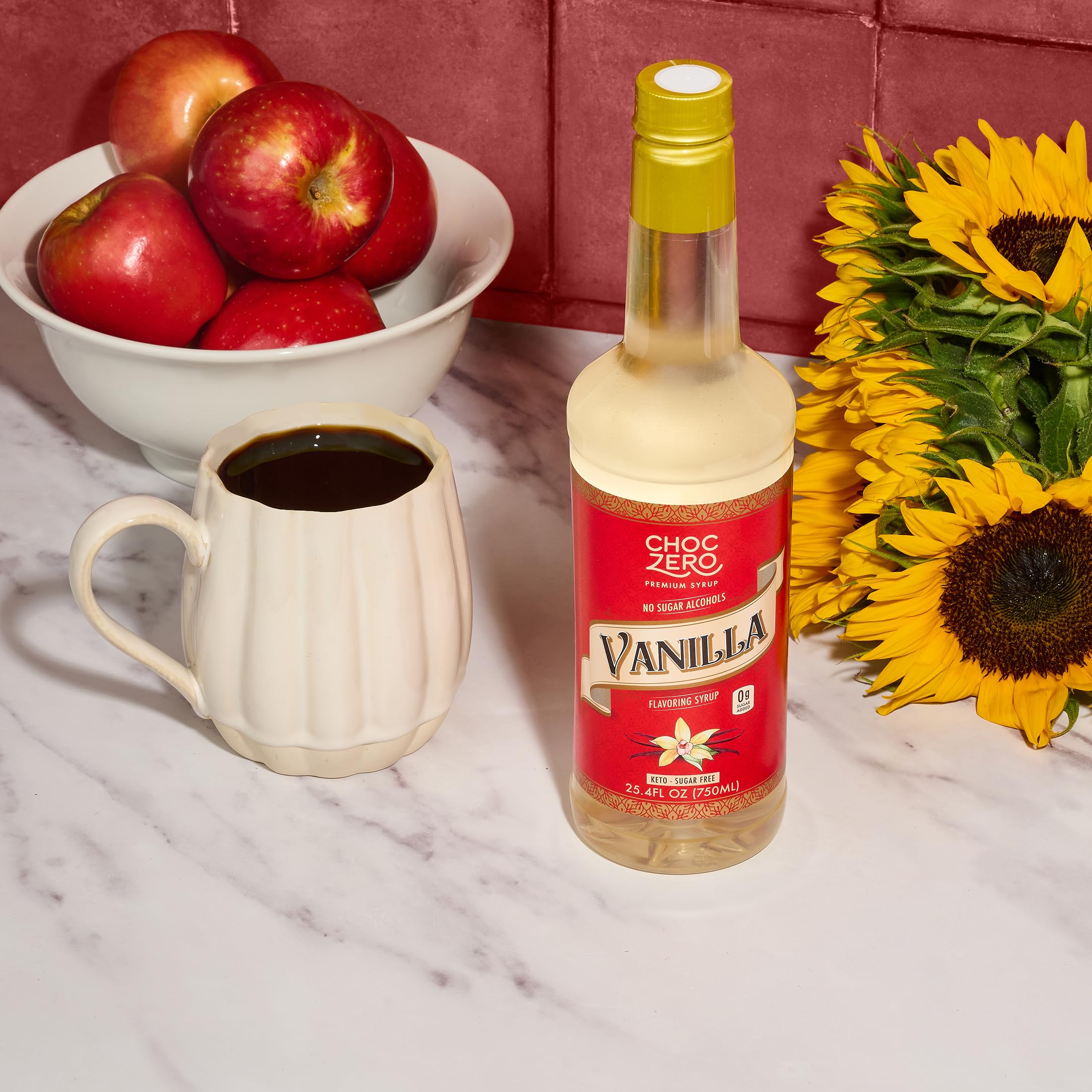 ChocZero vanilla syrup keto-friendly dessert topping enhances treats.