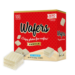 ChocZero Vanilla Wafer Cookies box, keto-friendly with no added sugar.
