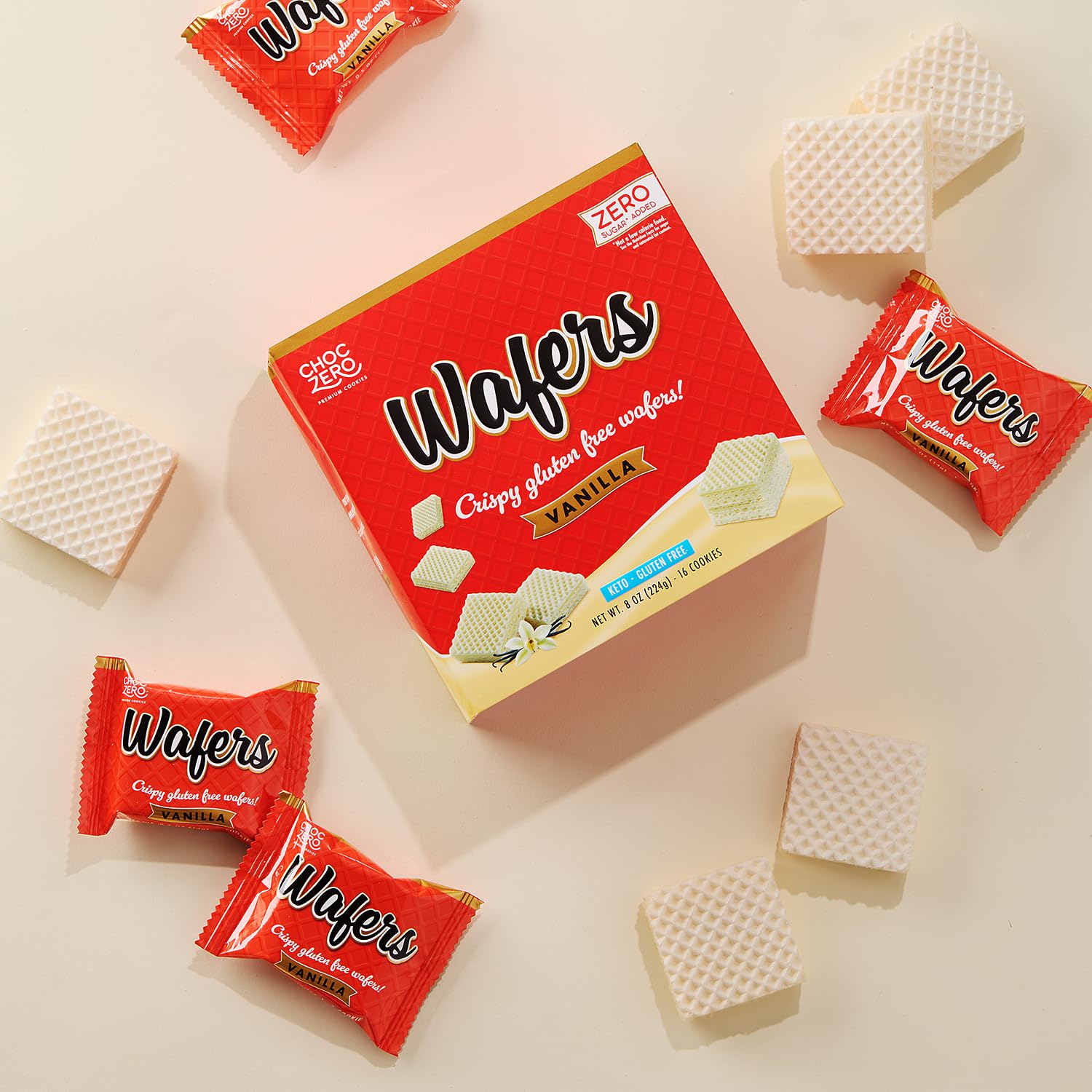 ChocZero Vanilla Wafer Cookies in lunchbox for smart snacking.