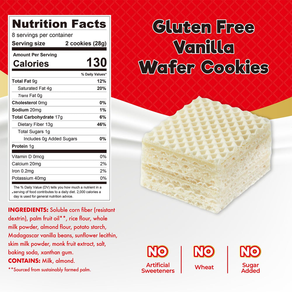 ChocZero Vanilla Wafer Cookies packaged wafers for on-the-go snacking.