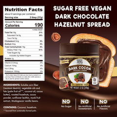 ChocZero spread close-up highlighting dark cocoa and roasted filberts for dairy-free delight