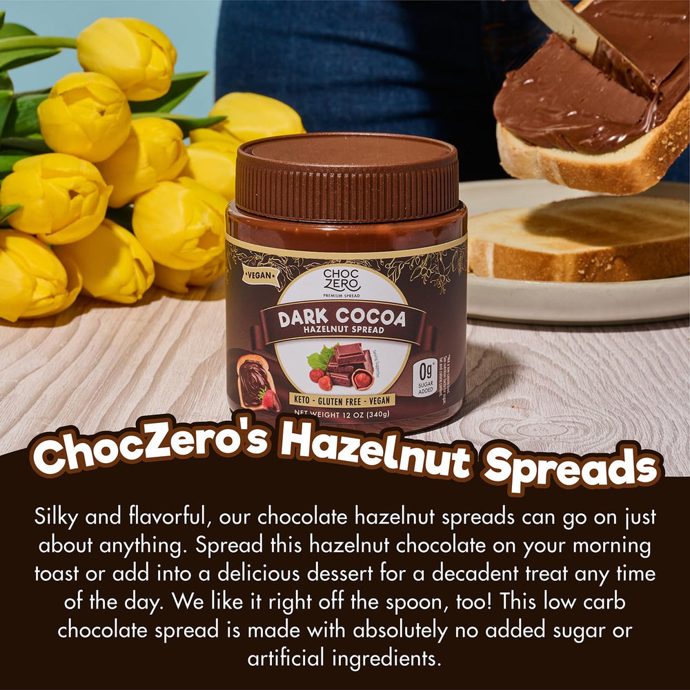 ChocZero spread on toast showcasing a low carb breakfast option