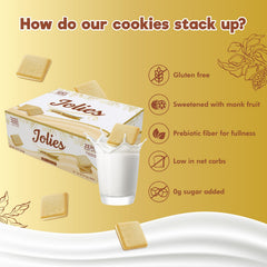 ChocZero Jolies single cookie wrapped for on-the-go snacking.