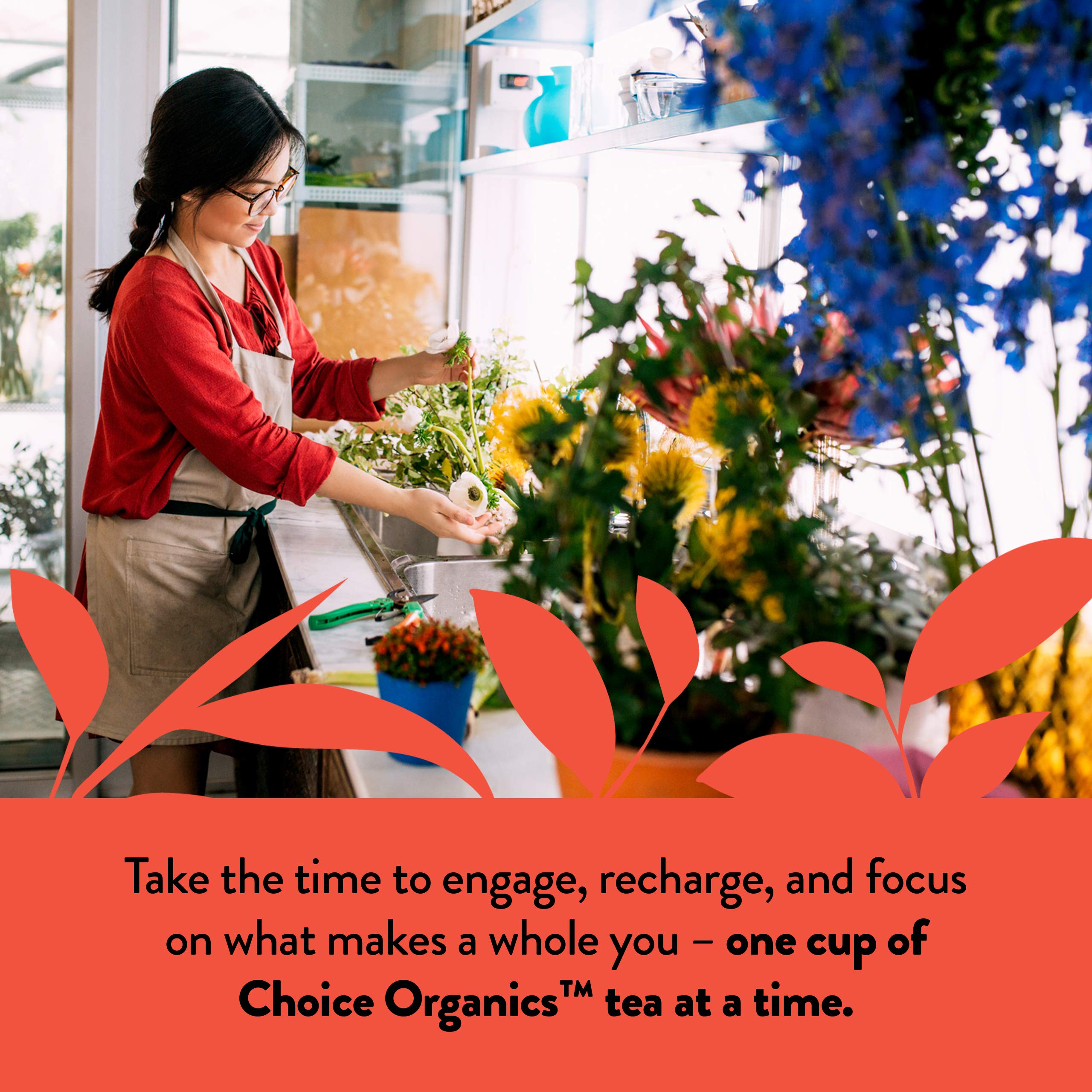 Choice Organic Teas cartons use 100 percent recycled materials