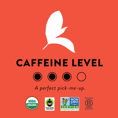 Choice Organic Teas English Breakfast certifications—organic and fair trade assurances.
