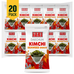 CHOI'S 1 Kimchi Seaweed Snacks 20-pack for on-the-go keto snacking, crisp and light.