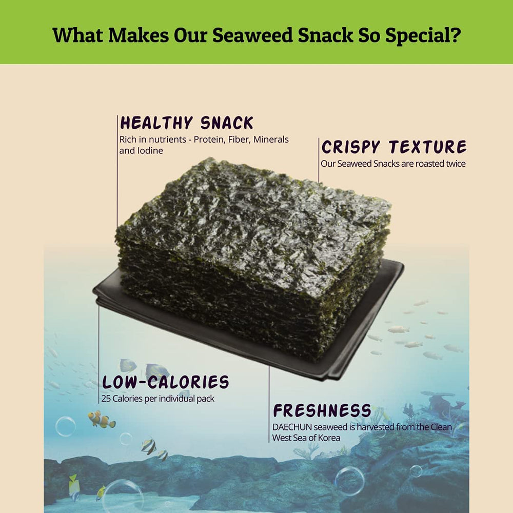 CHOI'S 1 Wasabi Seaweed Snacks rich in fiber and minerals.