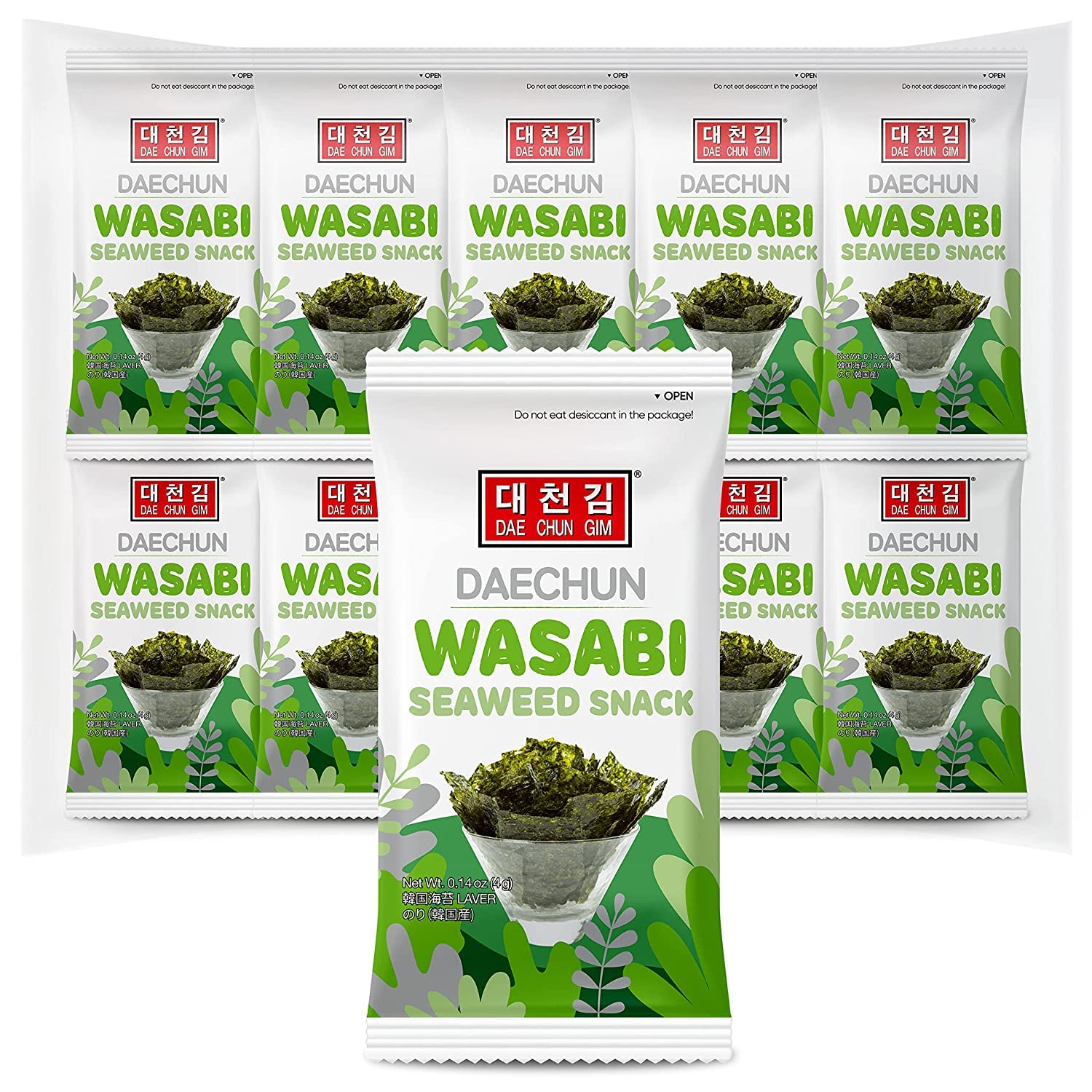 CHOI'S 1 Wasabi Seaweed Snacks on-the-go pack for quick, flavorful snacking.