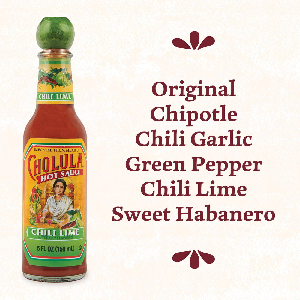 Cholula Chili Garlic bottle for dipping and stir-fries with depth.